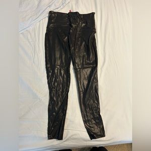 spanx by sara blakely leggings Faux Leather Leggings